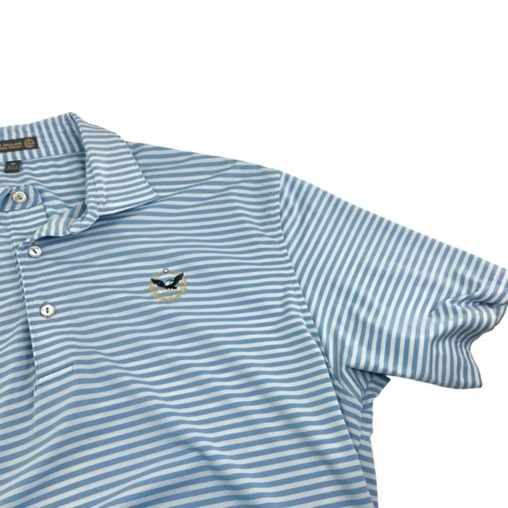 Peter Millar Summer Comfort Blue Striped Short Sleeve Polo - Picture 4 of 5